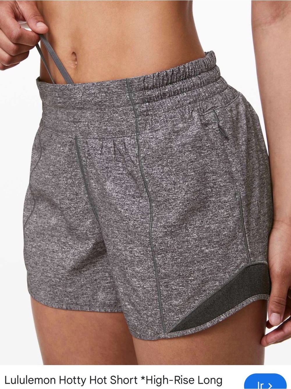 lululemon athletica Heathered Gray Hotty Hot Short - High-Rise